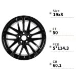 New 19" Gloss Black Alloy Wheel Rim for Toyota Camry 75222 XSE 2021-2024 ET50