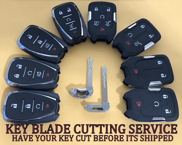 GM GMC CHEVY SMART PROXIMITY KEYLESS REMOTE FOB INSERT BLADE CUTTING SERVICE