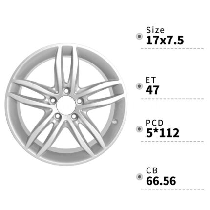 New 17" x 7.5" Alloy Wheel Rim 2012 2013 2014 for Mercedes Benz C250 C300 C350