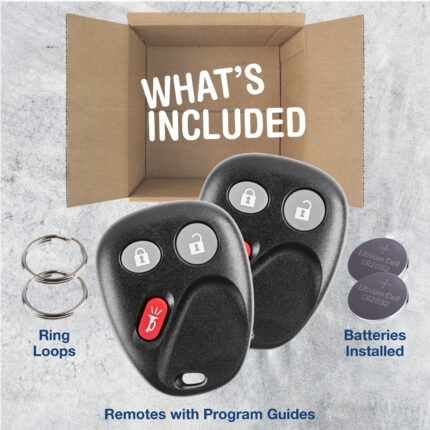 2 New Replacement Keyless Entry Remote Car Key Fob Control & Key for LHJ011