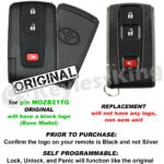 For 2004 2005 2006 2007 2008 2009 Toyota Prius Prox Keyless Car Remote Key Fob