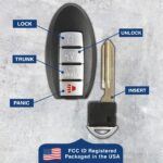 Replacement Remote Keyless Entry Key Smart Fob for Nissan Sentra Versa